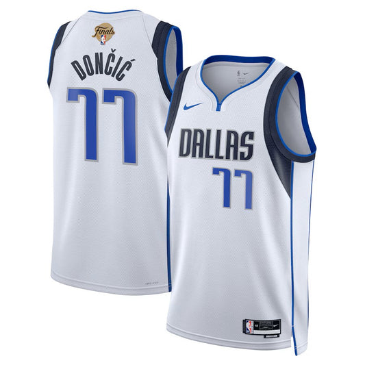 Mavericks Luka Doncic 2024 NBA Finals Patch Association Edition Swingman Jersey- White