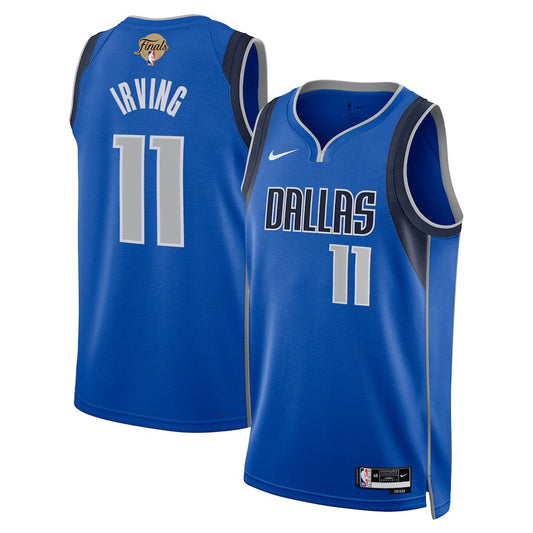 Mavericks Kyrie Irving 2024 NBA Finals Patch Icon Edition Swingman Jersey- Blue