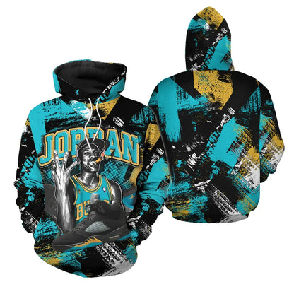 Shirt To Match Air Jordan Retro Aqua 5's Number 23 Unisex 3D Hoodie