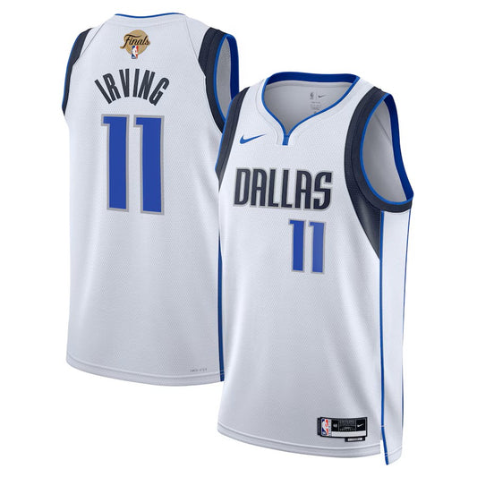 Mavericks Kyrie Irving 2024 NBA Finals Patch Association Edition Swingman Jersey- White