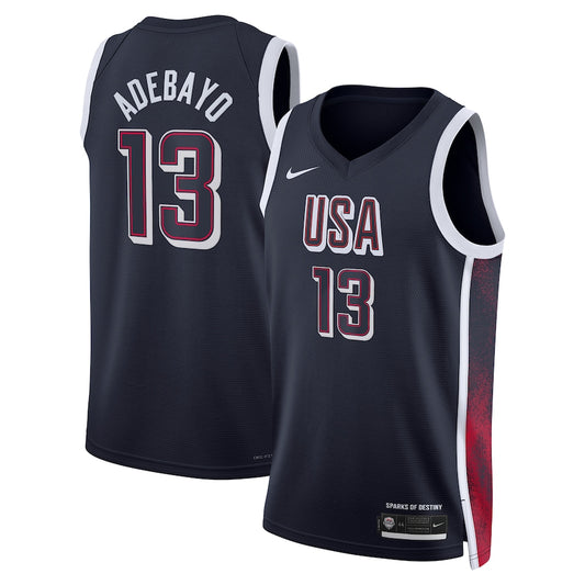 Bam Adebayo Team USA Basketball Unisex 2024 Swingman Player Jersey - Navy