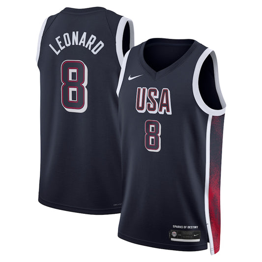 Kawhi Leonard Team USA Basketball Unisex 2024 Swingman Player Jersey - Navy