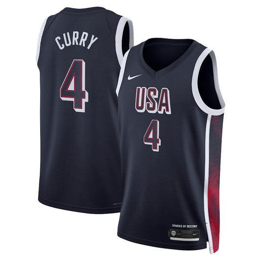 Stephen Curry Team USA Basketball Unisex 2024 Swingman Player Jersey - Navy/White